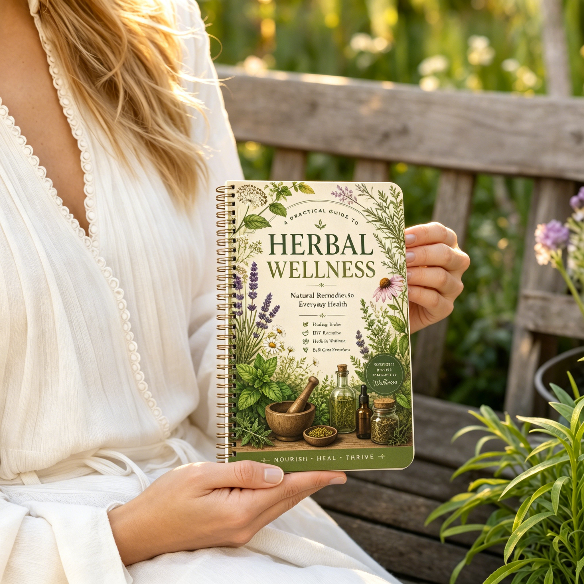 Herbal Wellness Remedy - Herbal Remedies Journal A5 Spiral Notebook